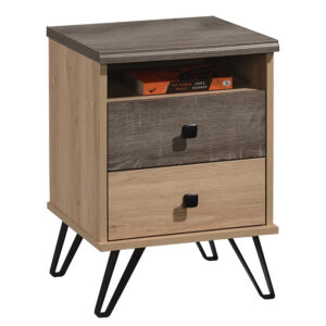 Nightstand Bruno pakoworld with 2 drawers in viscount - toro color 39