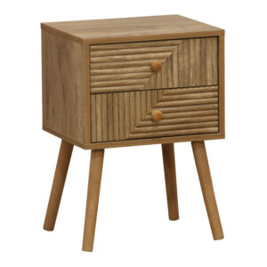 Nightstand Historic pakoworld  with 2 drawers in natural color with natural pine legs 37.5x32x54cm