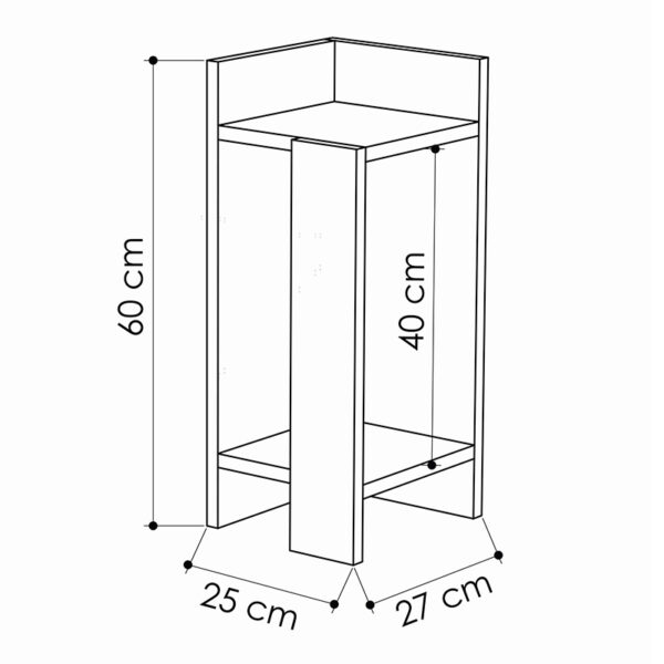 Nightstand Immerse pakoworld set 2 pics mocha 27x25x60cm 2 Nightstand Immerse pakoworld set 2 pics mocha 27x25x60cmIndoor furniture > Bedside tables