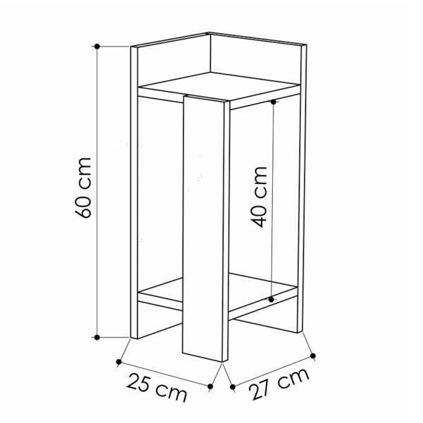 Nightstand Immerse pakoworld set 2 pics white 27x25x60cm 2 Nightstand Immerse pakoworld set 2 pics white 27x25x60cmIndoor furniture > Bedside tables