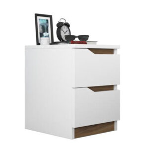 Nightstand Verena pakoworld white-walnut 35x40x47cm