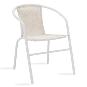 Obbi pakoworld metal-pe chair in white color 54x56x73cm