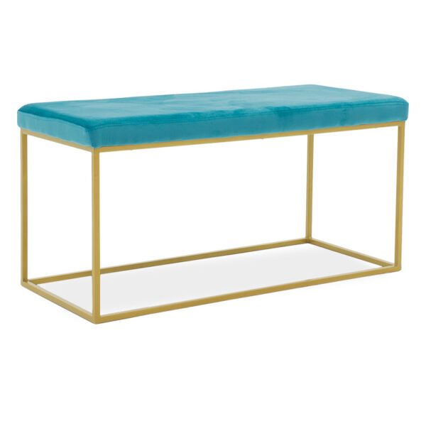 Odin pakoworld stool blue velvet - golden metal 99x45x49cm