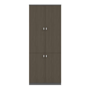 Office bookcase professional Denith pakoworld dark grey-walnut 80x40x200cm