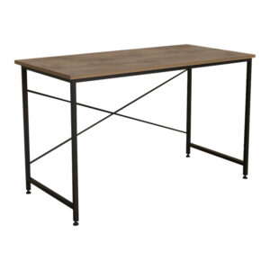 Office desk Karvem pakoworld oak melamine-black metal 120x60x73cm