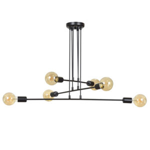 Pendant metal lamp PWL-0153 pakoworld Ε27 in black color 80x60x80cm