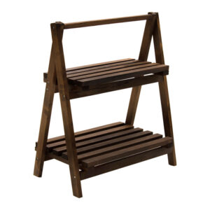 Plant Shelf-stand unit Fenno pakoworld wood in walnut color 58x34x67cm