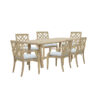 Poza-Bolen pakoworld dining table 7pcs solid acacia wood-beige fabric