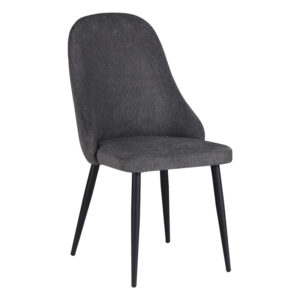 Remis pakoworld chair dark gray fabric-leg black metal 49x61x91cm