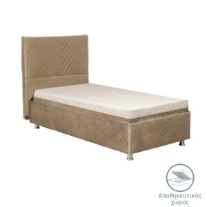 Rizko pakoworld single bed velvet with storage space beige 120x200cm