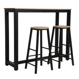 Set table bar Marle pakoworld sonoma-black leg 120x40x100cm