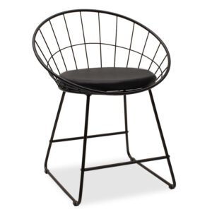 Seth pakoworld chair black metal wire with black pvc cushion