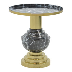 Side table Cogent Inart black-gold metal D46x50cm