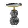 Side table Dearest Inart marble blue-gold metal D41x57cm