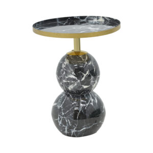 Side table Dearest Inart marble blue-gold metal D41x57cm