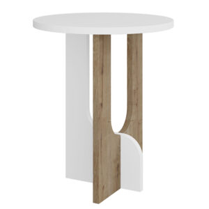 Side table Luna pakoworld white-natural D40x47 cm