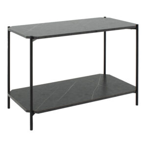 Side table Mara MDF dark grey marble-black 80x40x55cm