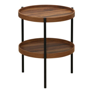 Side table Portogie pakoworld mdf walnut - metal black D40x50cm