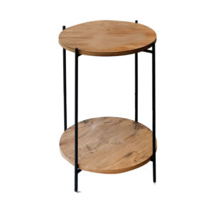 Side table Tsouki pakoworld oak-black D40x60CM