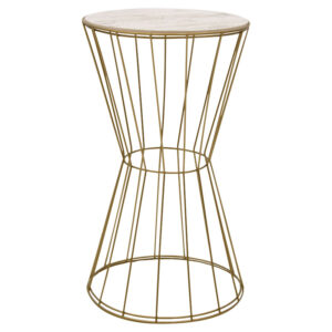 Side table Yava pakoworld grey antique-golden D35x58cm