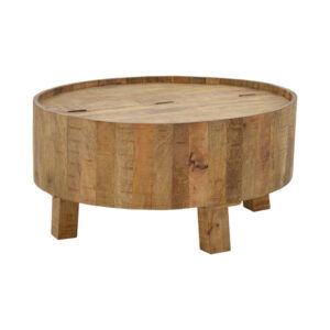 Storage coffee table Darian pakoworld solid mango wood natural D90x45cm