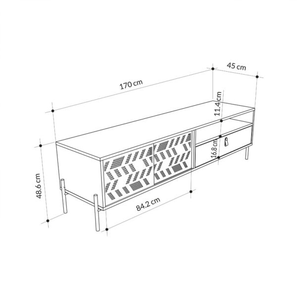 TV cabinet Melati pakoworld walnut 170x45x48.5cm 3 TV cabinet Melati pakoworld walnut 170x45x48.5cmHOT DEALS