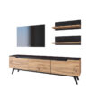 TV unit Kasia pakoworld oak-black marble 180x35x48