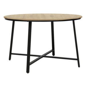 Table Gianno pakoworld natural-black leg D120x76cm