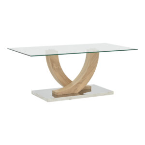 Table Kasmora pakoworld natural wood-glass 110x60x45cm