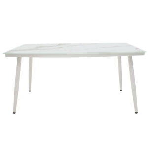 Table Zeren pakoworld metal white glass 160x90x78cm 2 Table Zeren pakoworld metal white-glass 160x90x78cmOutdoor furniture > Garden dining sets