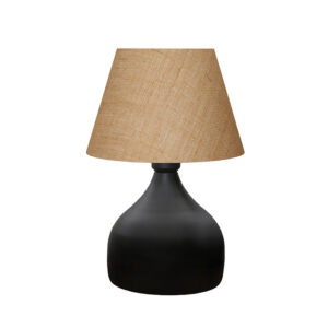 Table lamp PWL-1068 pakoworld Ε27 black-beige D22x32cm