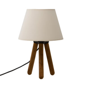 Table lamp PWL-1071 pakoworld E27 off-white-walnut Φ22x32cm