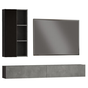 Topaz pakoworld wall TV unit anthracite-black color 174.5x27x145cm