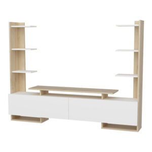 Tv Unit Clarry pakoworld white-natural 183.6x31.5x140cm