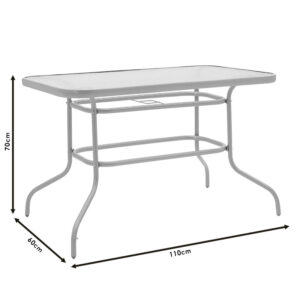 Valor pakoworld table metal dark grey glass 110x60x70cm 3 Valor pakoworld table metal dark grey-glass 110x60x70cmOutdoor furniture > Garden dining sets