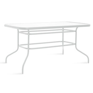 Valor pakoworld table metal white-glass 140x80x70cm