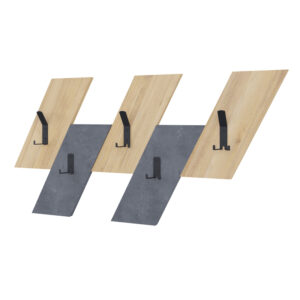 Wall hanger Livy pakoworld oak-retro grey melamine 75.2x1.8x45.3cm