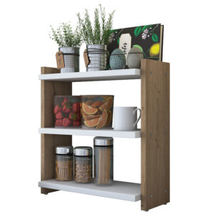 Wall shelf unit Anthia pakoworld walnut-white 43.5x15x45cm