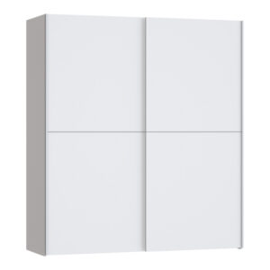 Wardrobe Noez pakoworld 2 doors with shelves white melamine 170.5x61x190.5cm