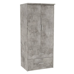 Wardrobe Olympus pakoworld with 2 doors and drawers in antique anthracite colour 81x57x183