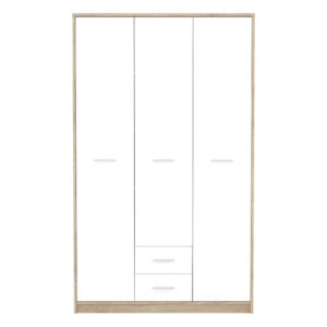 Wardrobe Serenity pakoworld 3-leaf sonoma-white 118.5x54x196.5cm