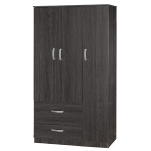 Wardrobe Zelia pakoworld with 2 doors and drawers in wenge eo color 90x42x180cm