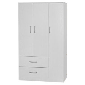 Wardrobe Zelia pakoworld with 2 doors and drawers in white color 90x42x180cm