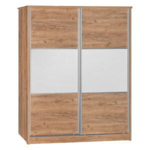 Wardrobe with 2 sliding doors Chase pakoworld in natural colour 152.5x56.5x185cm