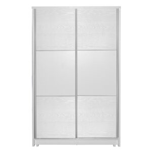 Wardrobe with 2 sliding doors Griffin pakoworld in white colour 121x56.5x180.5cm