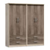 Wardrobes Olympus pakoworld with 4 doors and 4 drawers in castillo-toro color 162x57x183cm