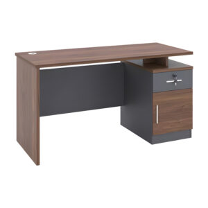 Work desk Cassius pakoworld melamine dark grey-walnut 120x60x75cm