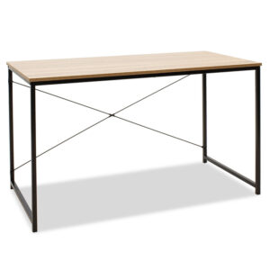 Work table Ramon pakoworld modern oak color with black metal frame 120x60.5x70cm