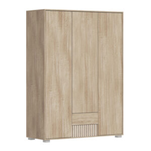 Bruse pakoworld melamine wardrobe in sonoma-oak shade 148.5x56.5x203.2cm