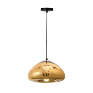 Ceiling lamp Ovalone pakoworld gold metal-glass D30x16.5cm